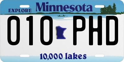 MN license plate 010PHD