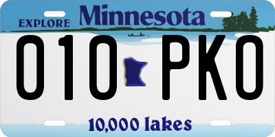 MN license plate 010PKO