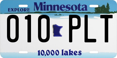 MN license plate 010PLT