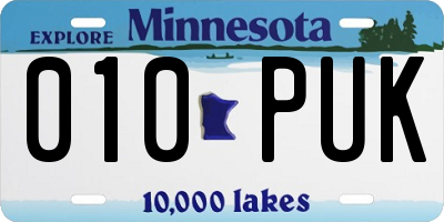 MN license plate 010PUK