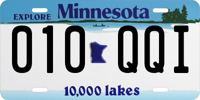 MN license plate 010QQI
