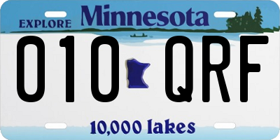 MN license plate 010QRF