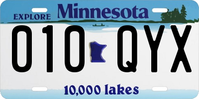 MN license plate 010QYX