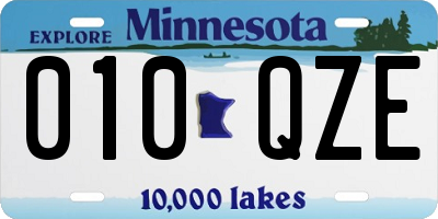 MN license plate 010QZE