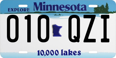 MN license plate 010QZI