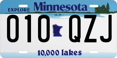 MN license plate 010QZJ