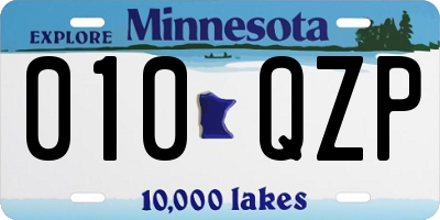 MN license plate 010QZP