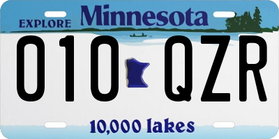 MN license plate 010QZR