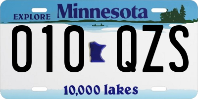 MN license plate 010QZS