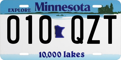 MN license plate 010QZT