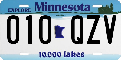 MN license plate 010QZV