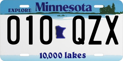 MN license plate 010QZX