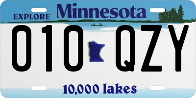 MN license plate 010QZY