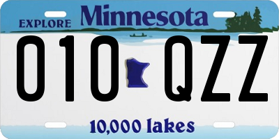 MN license plate 010QZZ