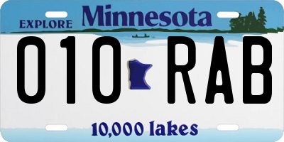 MN license plate 010RAB