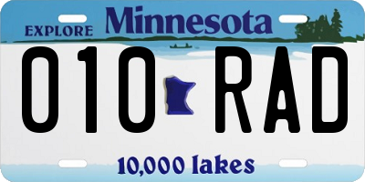 MN license plate 010RAD