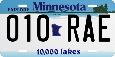 MN license plate 010RAE