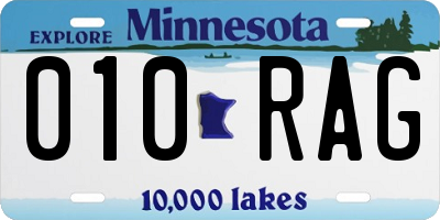 MN license plate 010RAG