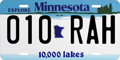 MN license plate 010RAH
