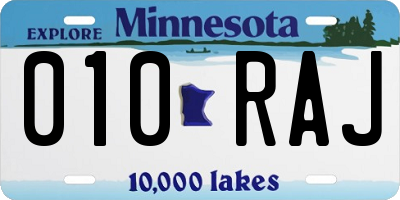 MN license plate 010RAJ