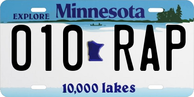 MN license plate 010RAP