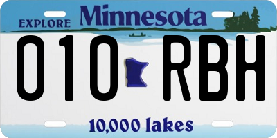MN license plate 010RBH