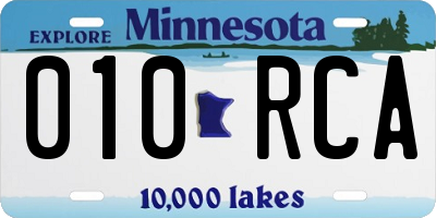 MN license plate 010RCA