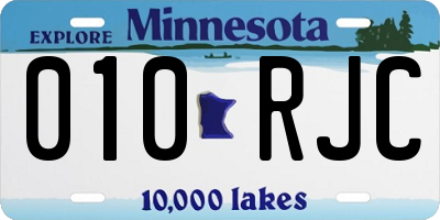 MN license plate 010RJC