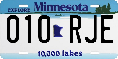 MN license plate 010RJE