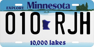 MN license plate 010RJH