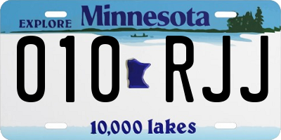 MN license plate 010RJJ