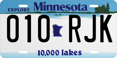 MN license plate 010RJK