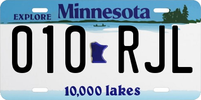 MN license plate 010RJL