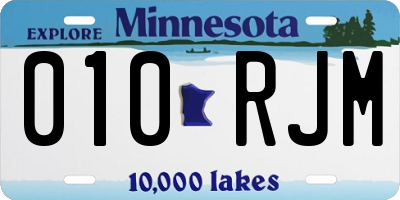MN license plate 010RJM