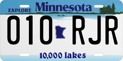 MN license plate 010RJR