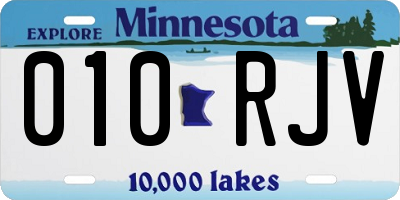 MN license plate 010RJV