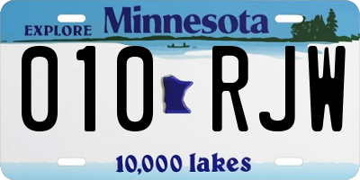 MN license plate 010RJW