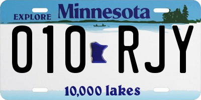 MN license plate 010RJY