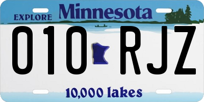 MN license plate 010RJZ