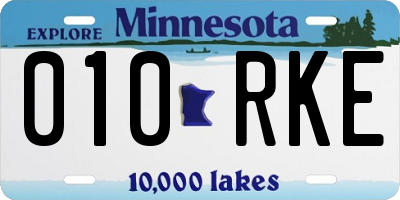 MN license plate 010RKE