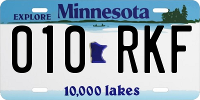 MN license plate 010RKF
