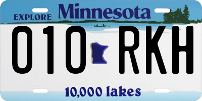 MN license plate 010RKH