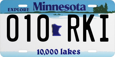 MN license plate 010RKI