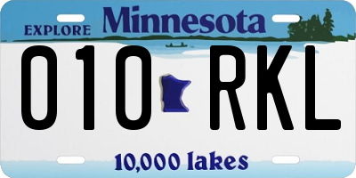 MN license plate 010RKL