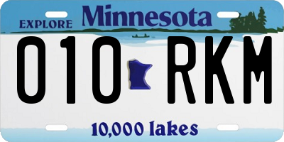MN license plate 010RKM