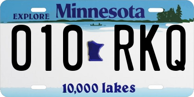 MN license plate 010RKQ
