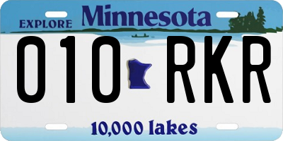 MN license plate 010RKR