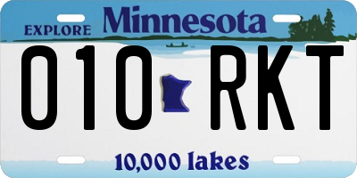 MN license plate 010RKT