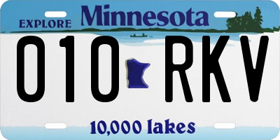 MN license plate 010RKV