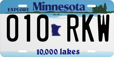MN license plate 010RKW